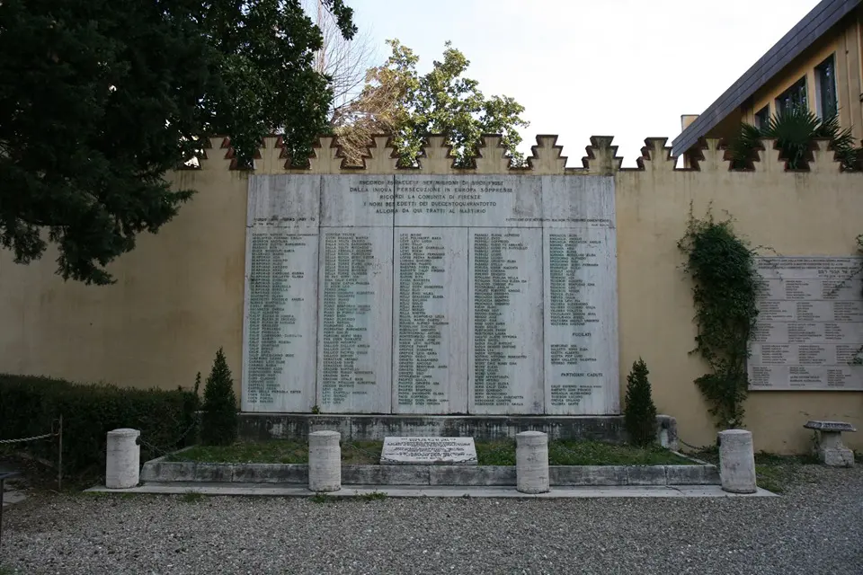 Lápides em homenagem aos judeus deportados de Florença. Sinagoga de Florença.