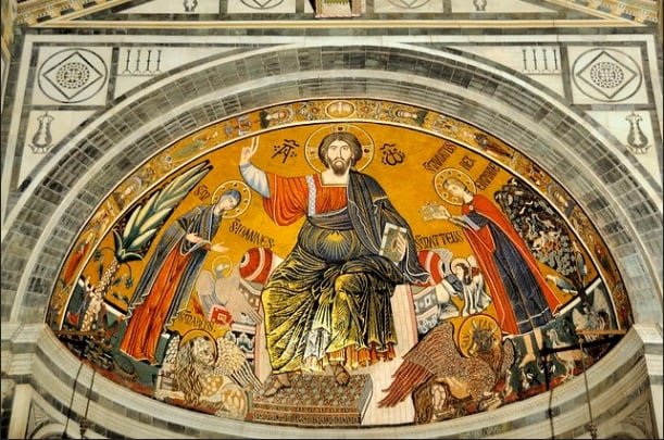 Mosaicos do presbitério da Basilica de San Miniato al Monte em Florença.